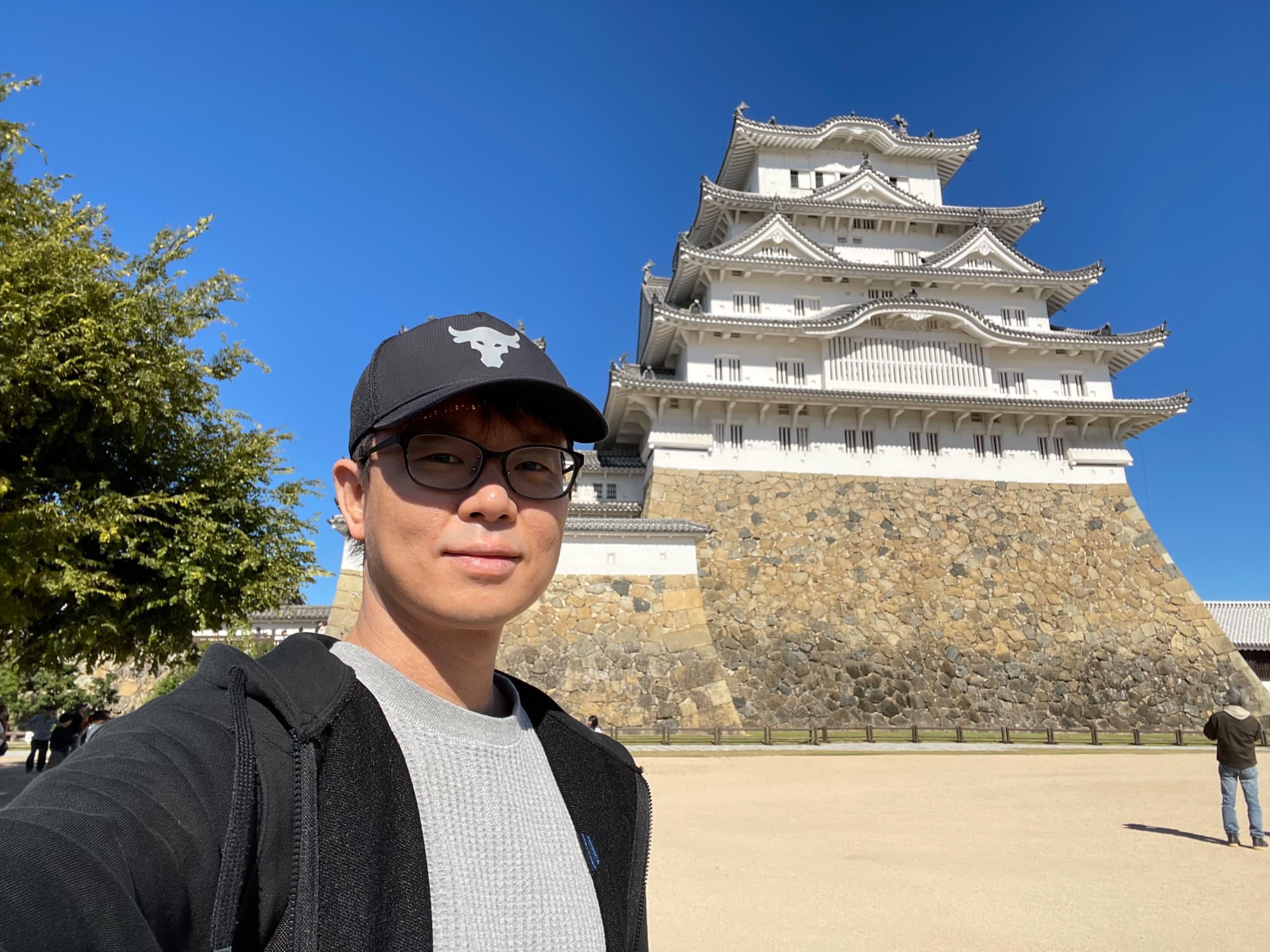 히메지성과 파란 하늘의 완벽한 조화